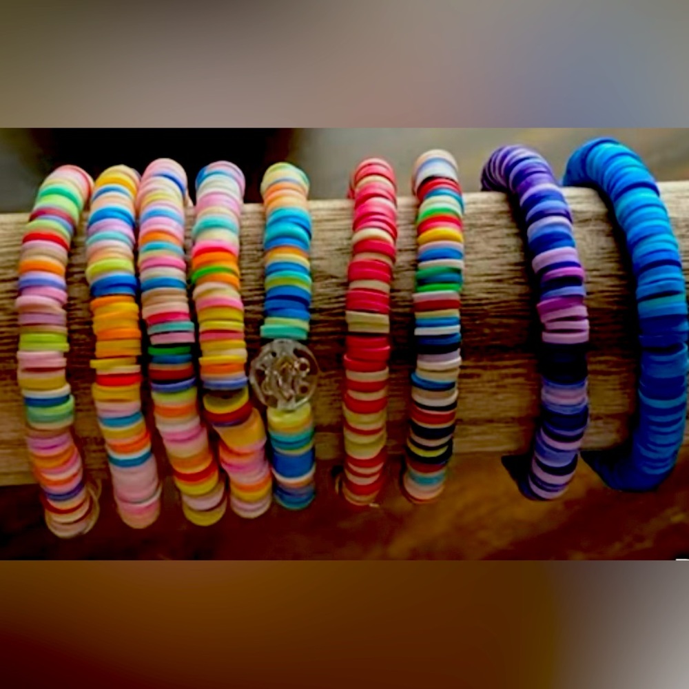 “Summer Vibe” Clay Beaded Bracelets will make to size.